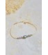bracelet doré avec perles de labradorite bleu gris