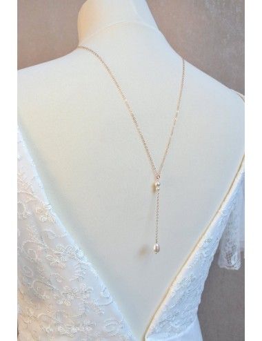 Collier de dos Léa pour la mariée en robe dos nu