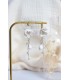 boucles d'oreilles de mariage avec des fleurs blanches et des perles