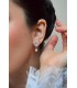 bijoux de mariage boucles d'oreilles simples et glamour avec des perles nacrées et motif losange argenté zirconium