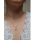 collier de mariage pendentif avec une grappe de perles de cristal