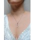 collier de mariage Lise avec une goutte en cristal et une chaine fine