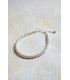 bracelet de mariage avec un rang de perles fines nacrées rondes