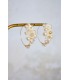 bijoux mariage créoles boucles d'oreilles rondes avec fleurs et perles de nacre