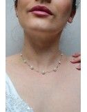 Collier de mariage modèle Plumetis, perles et cristaux pour décolleté.