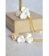 bijoux mariage boucles d'oreilles avec des fleurs en porcelaine froide, chaines et perles
