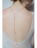 Collier de dos Lise avec chaine fine pour la mariée en robe dos nu