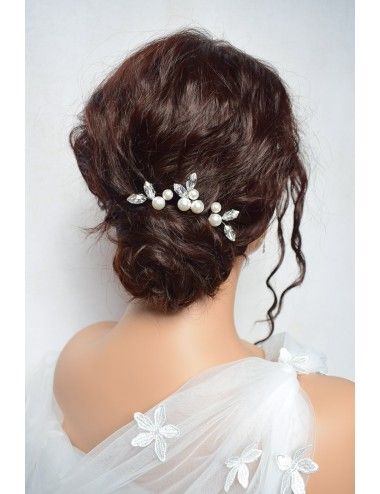 Pics à perles et strass pour le chignon de mariée
