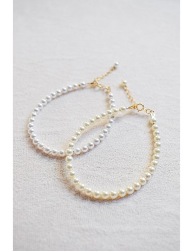 Bracelet de mariée Perles fines, rangée de perles classiques.