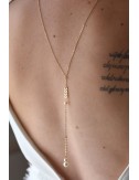 Collier de dos Bohème Oly avec chaine pour la mariée en robe dos nu