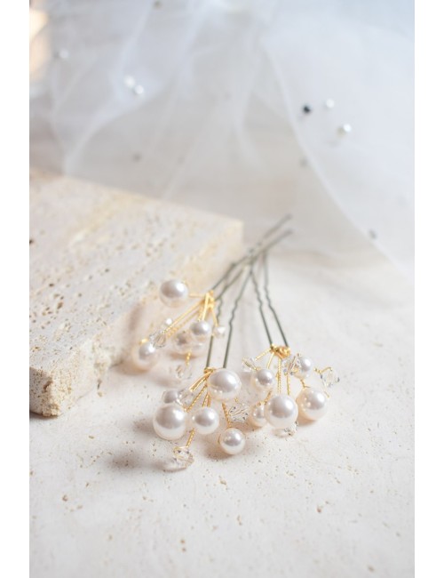 Trio de pics à cheveux pour le chignon de la mariée façon étincelles