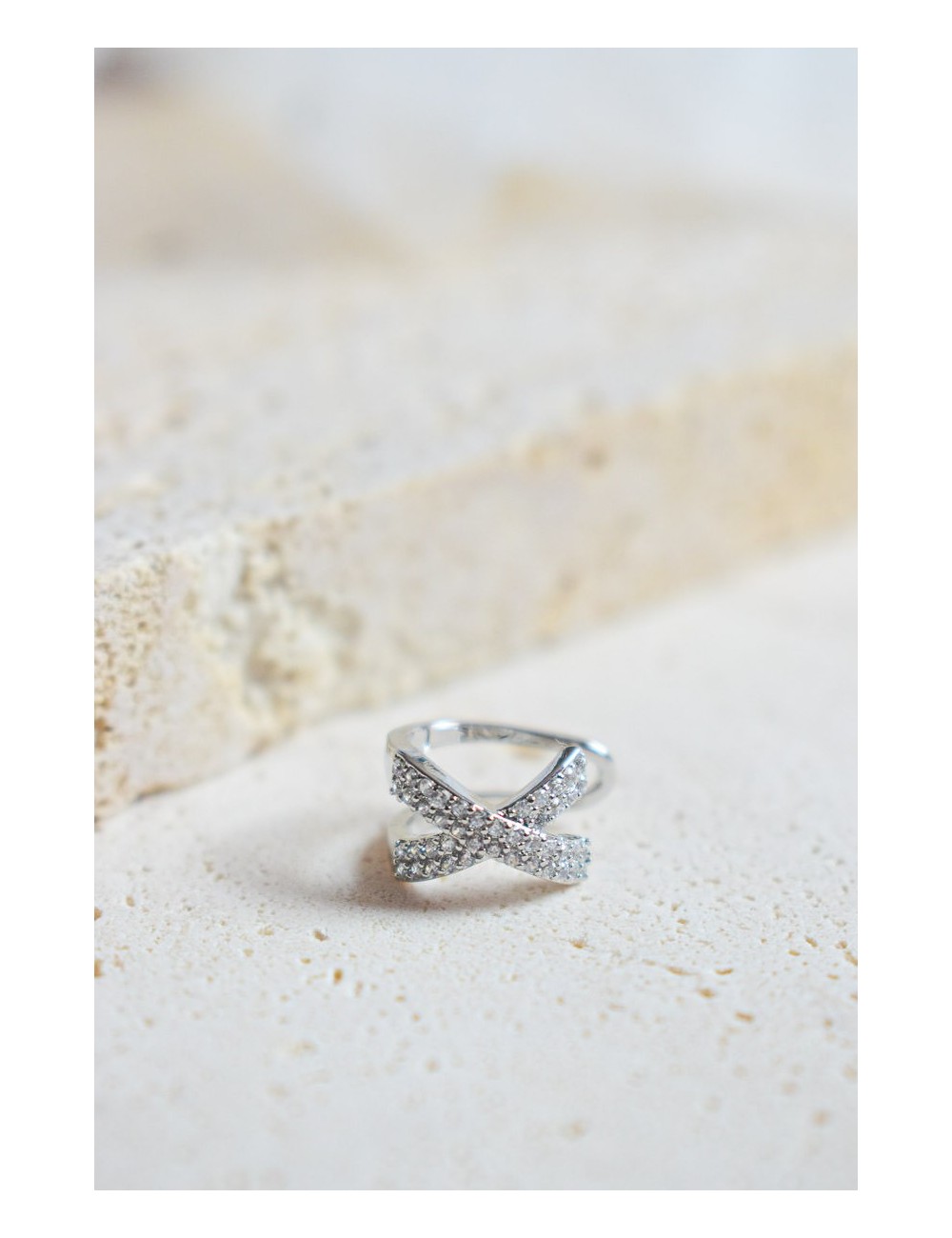 Bague d'oreilles de mariage argent avec oxydes de zirconium, Nova