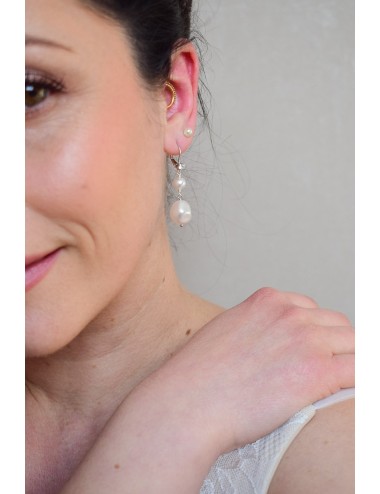 Boucles d'oreilles pendantes avec des perles irrégulières Salomé