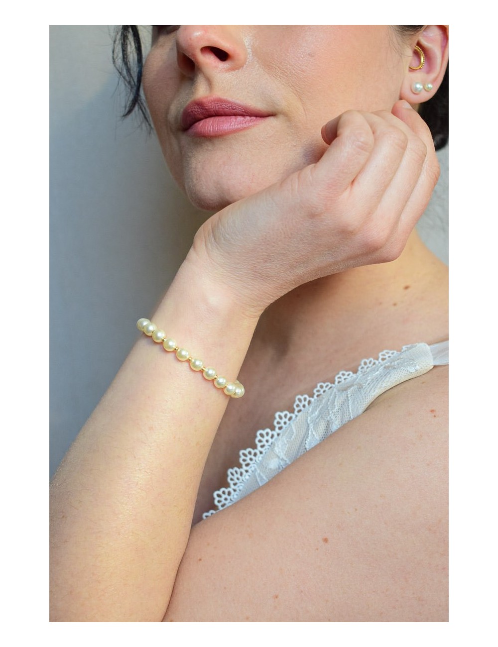 Bracelet pour la mariée modèle Blush, perles tendance pour 2025