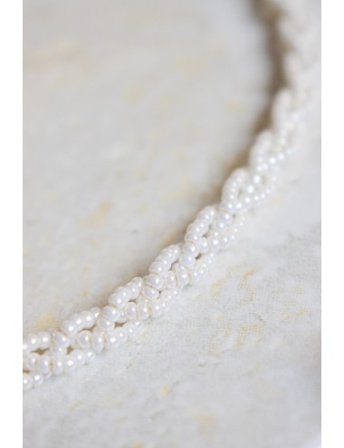 Collier de mariage Mathilde avec une tresse de perles de rocailles