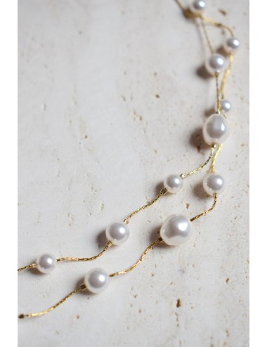 Collier de mariage Louisiane avec chaine perlée irrégulière