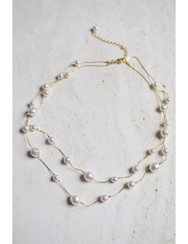 Collier de mariage Louisiane avec chaine perlée irrégulière