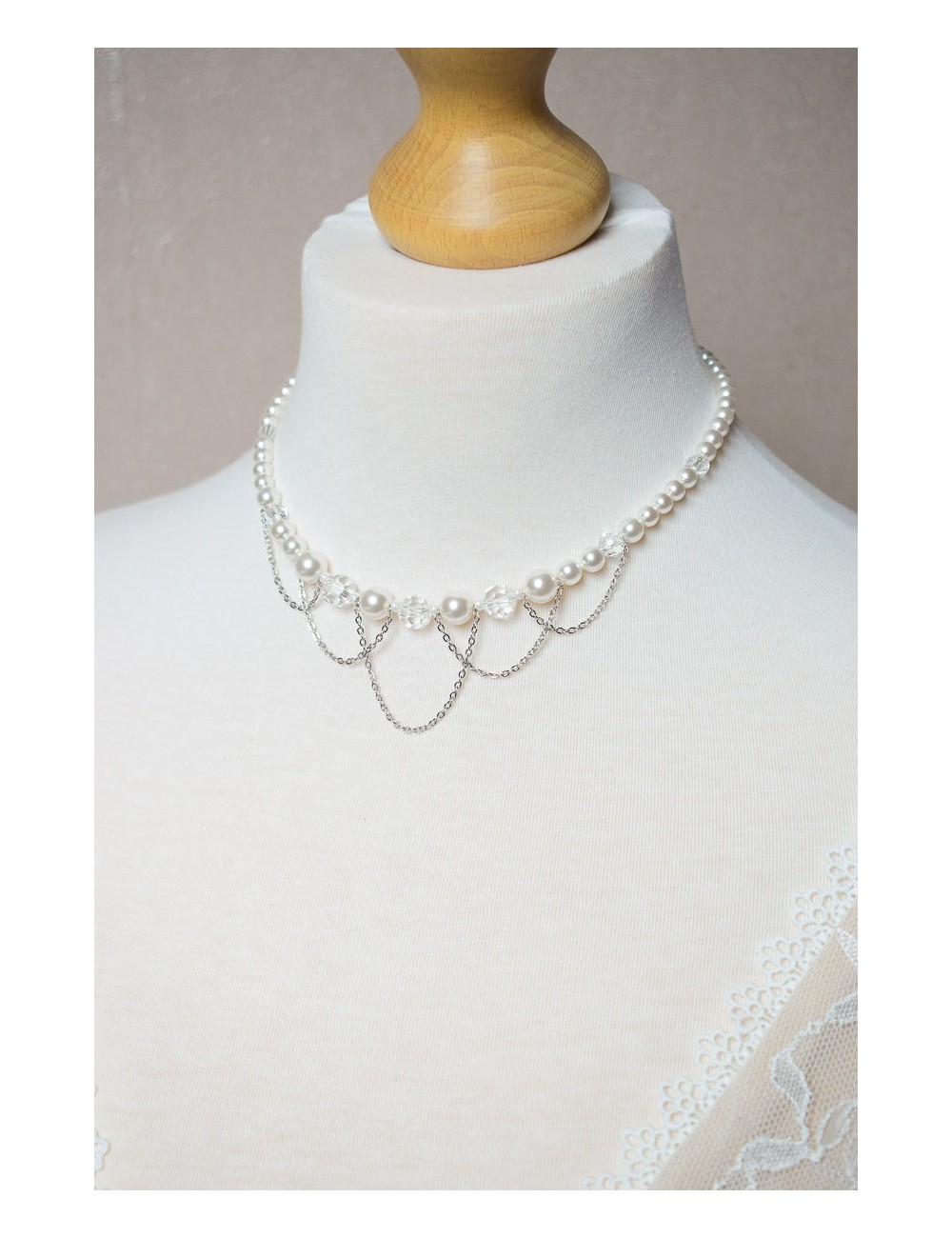 Collier mariage Odyssée en perles et cristaux