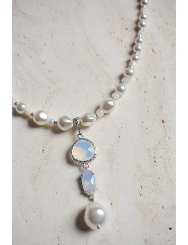Collier mariage Gloria en perles et cristaux