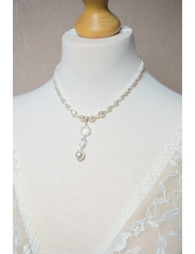 Collier mariage Gloria en perles et cristaux