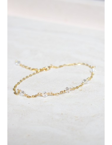 Bracelet de mariée Pure en chainette et cristal très fin.