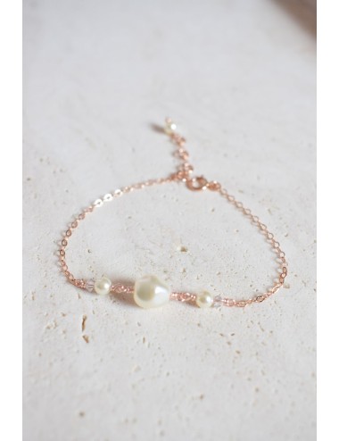 Bracelet en fine chaine acier inoxydable dorée et blanche, Texas