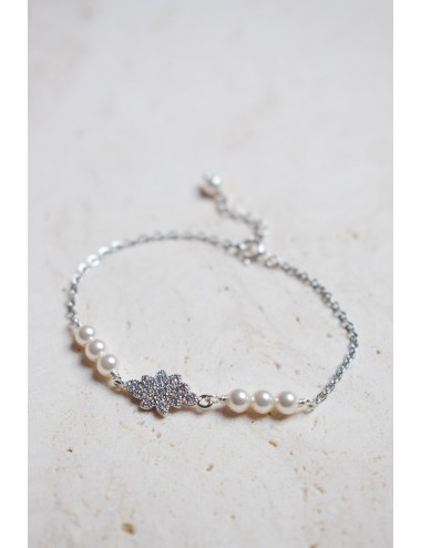 Bracelet de mariée Albane en chainette et cristal très fin.