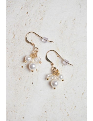Boucles d'oreilles de mariage de style moderne forme de grappe, Selma