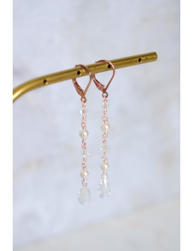 Boucles d'oreilles Syrina pendantes en cascade de perles pour mariée