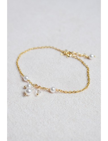 Bracelet mariée Selma en perles et cristaux