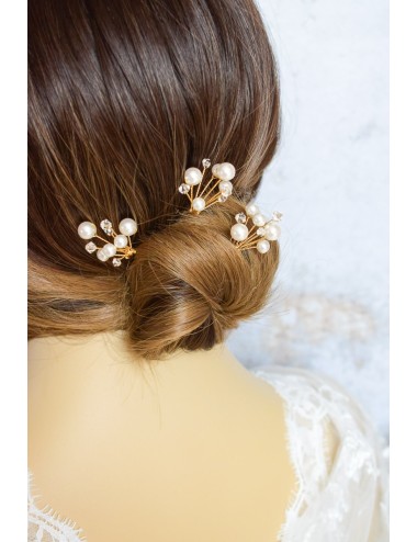 Trio de pics à cheveux pour le chignon de la mariée façon étincelles