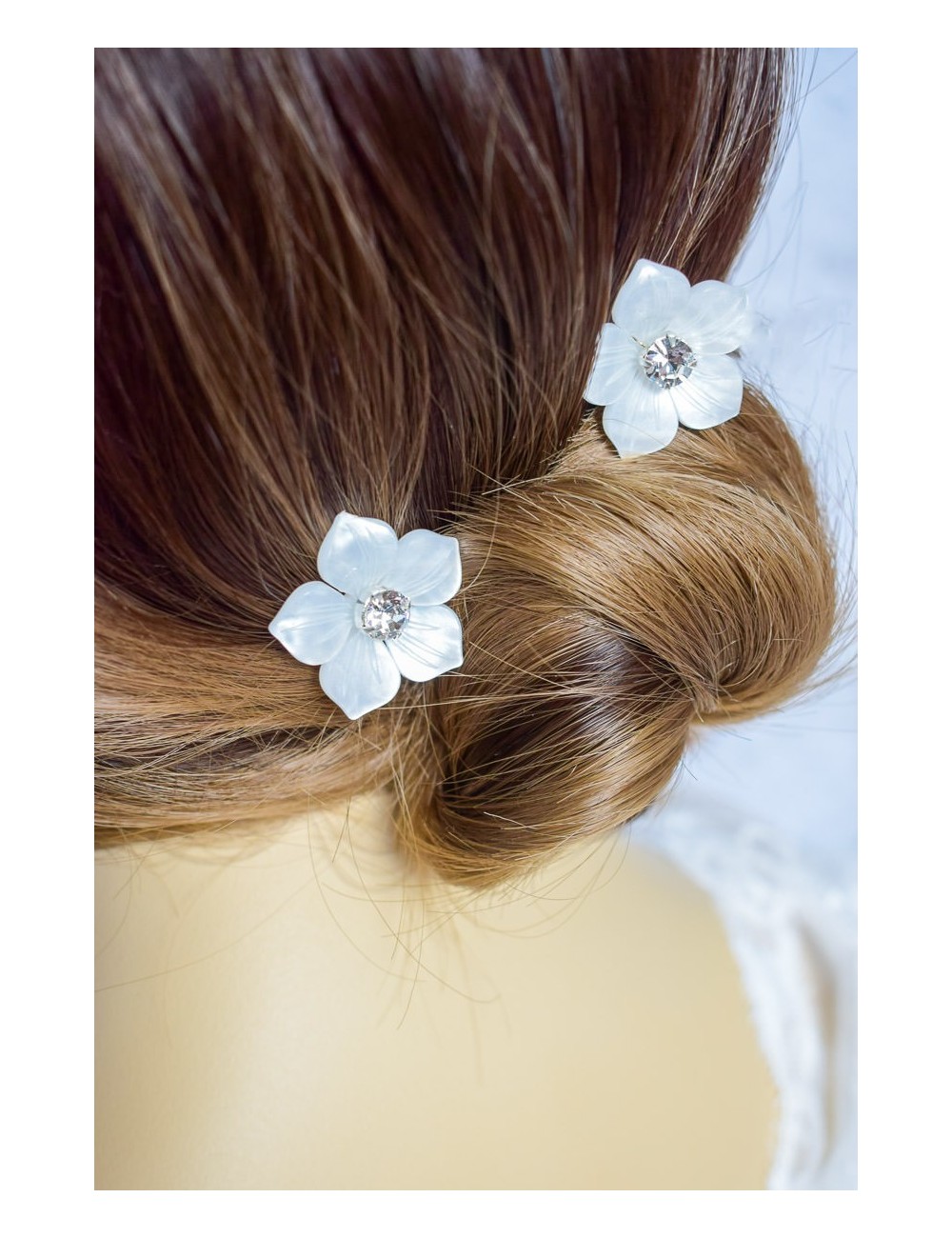Duo de pics à cheveux pour le chignon de la mariée façon branchages.