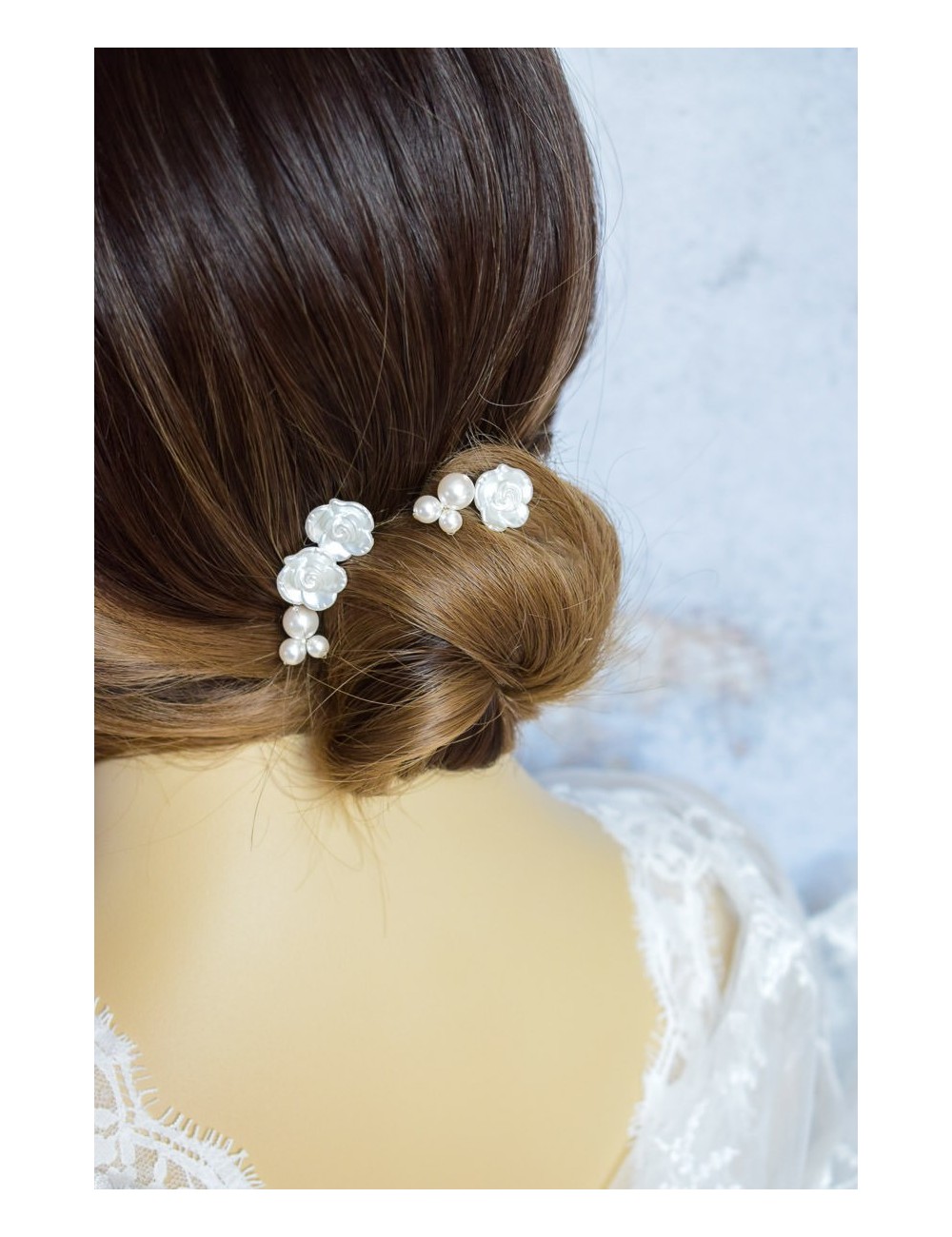 5 jolis pics avec des perles et fleurs nacrées