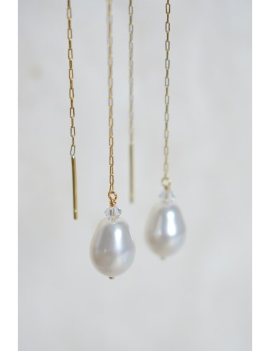 Boucles d'oreilles pour mariée chaines d'oreilles Flavie