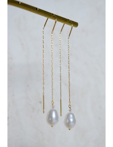 Boucles d'oreilles pour mariée chaines d'oreilles Flavie