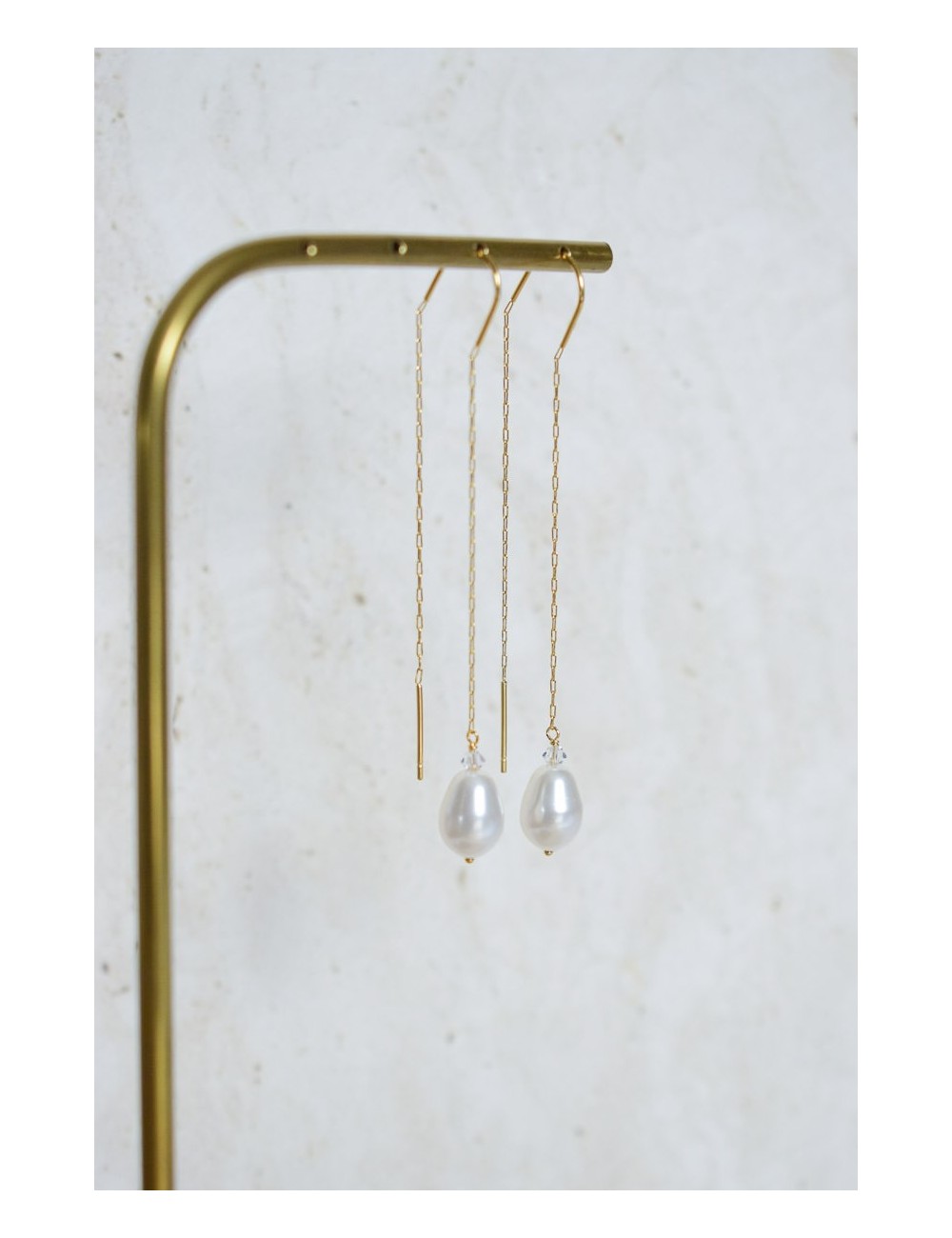 Boucles d'oreilles pour mariée chaines d'oreilles Flavie