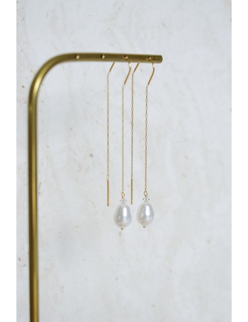 Boucles d'oreilles pour mariée chaines d'oreilles Flavie