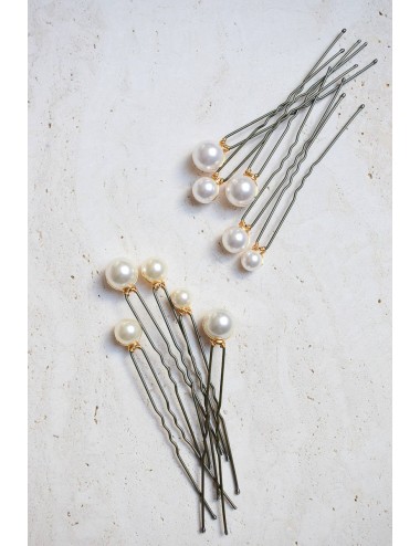 Pics à chignon de mariée en perles nacrées, lot de 5 pics à perles