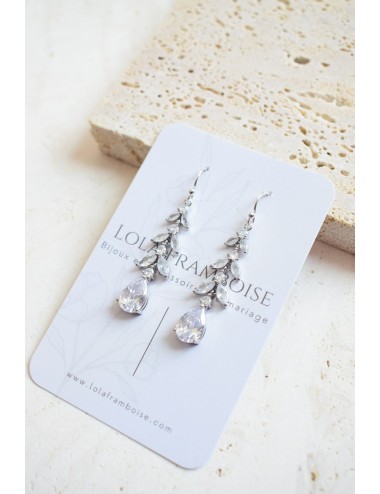 Boucles d'oreilles pour mariée avec chute de strass