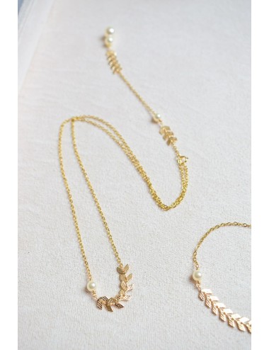 Collier de dos court Oly avec chainette pour la mariée en robe dos nu