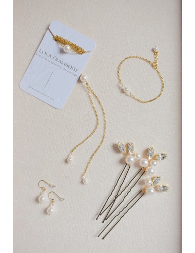 Pics à perles et strass pour le chignon de mariée Naty