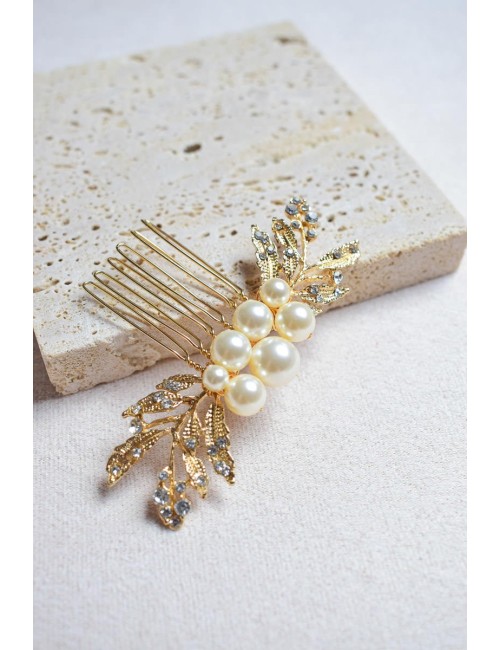 Peigne de mariage Pénélope avec de jolies branches strassées