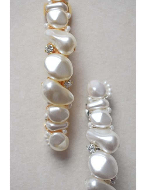 Barrette en perles pour la mariée, Idylle, avec perles irrégulières