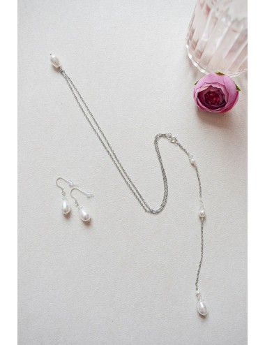 Collier de dos Emma avec chainette pour la mariée en robe dos nu