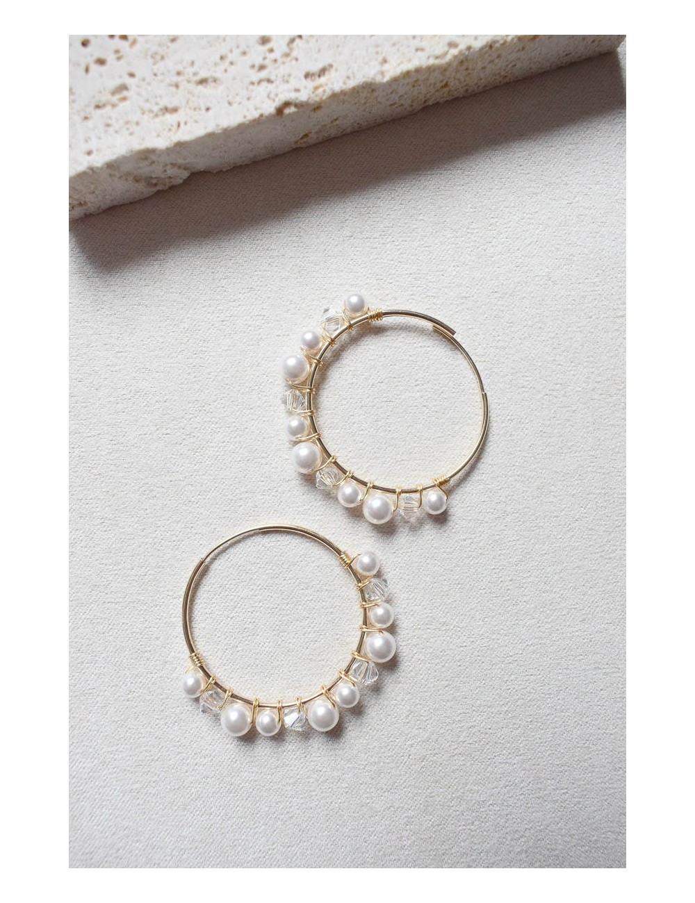 Boucles d'oreilles de mariage style minimaliste, modèle Palet.