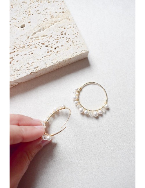 Boucles d'oreilles de mariage style minimaliste, modèle Palet.