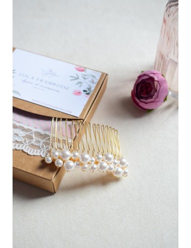 Peigne à cheveux pour la mariée modèle Poésie avec des perles nacrées