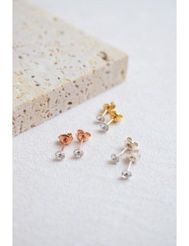 Boucles d'oreilles pour mariée, très fines avec juste un mini strass