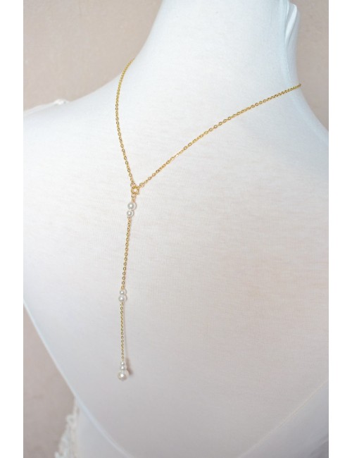 Collier de dos Rêveuse pour robe de mariée dos nu court
