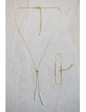 Collier de mariage Pearl, modèle en forme de Y et réglable